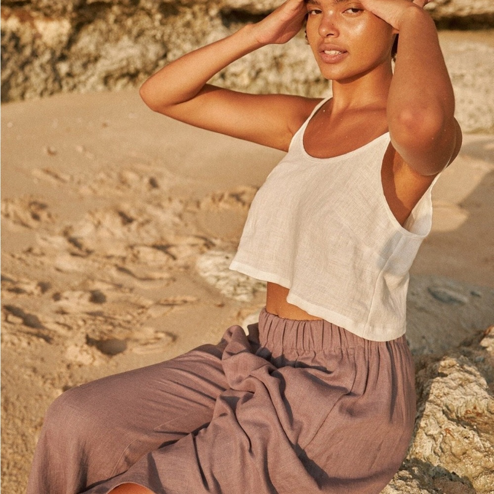 LOVEOCEAN linen crop top